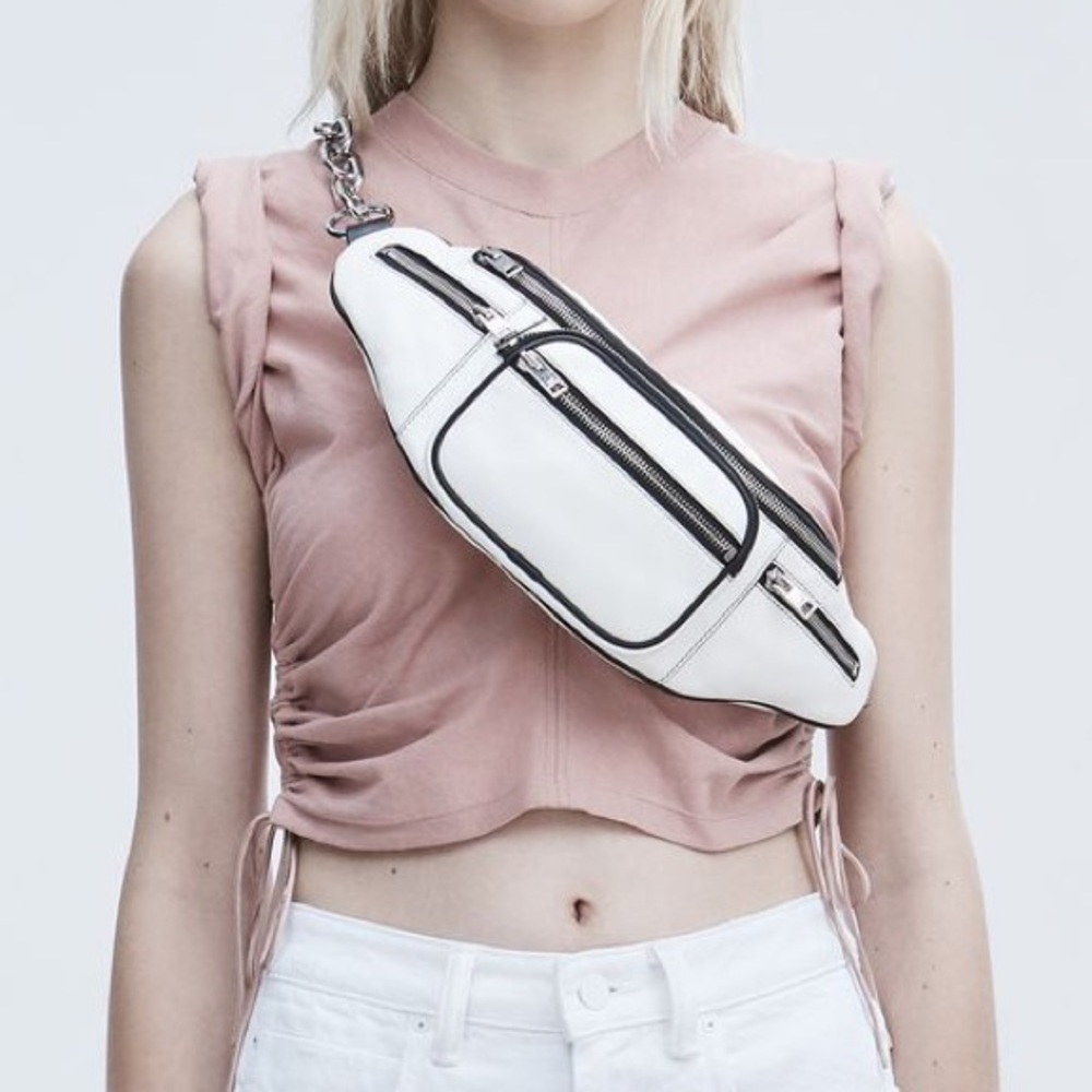 Alexander Wang White Lambskin Attica Belt Bag